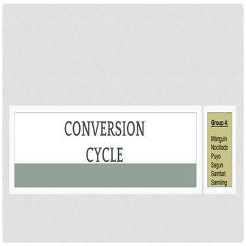 Conversion cycle