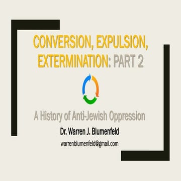 Conversion, Expulsion, Extermination: A History of Anti-Jewish ...