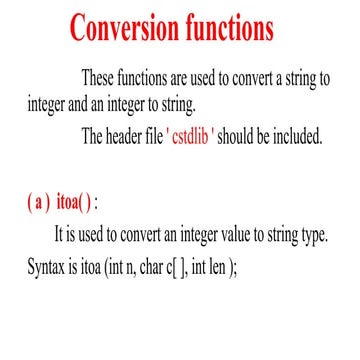 functions...Conversion functions in cpp. | PPTX