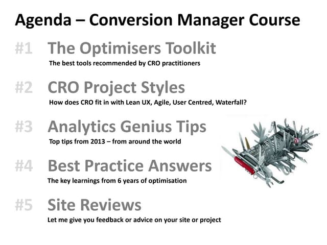 Conversionista : Conversion manager course  - Stockholm 20 march 2013