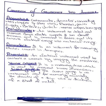 Conversion of galvanometer into ammeter