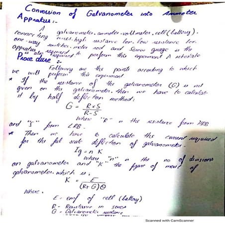 Conversion of galvanometer into ammeter 2