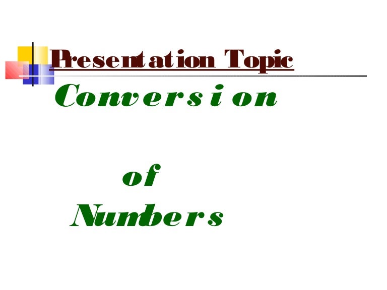 Conversion Of Number System