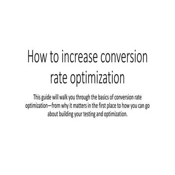 what is conversion rate optimization?