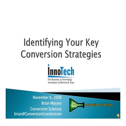 Conversion Sciences Identifying Your Key Conversion Strategies