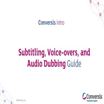 Conversis  -  Audio Dubbing and Subtitling