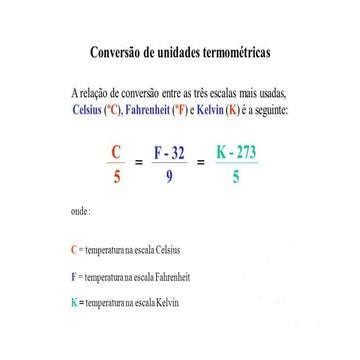 Conversão de escalas - Termodinâmica | PPTX