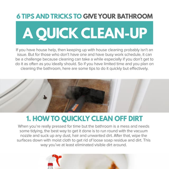 6 Tips And Tricks To Give Your Bathroom A Quick Clean-Up | PDF
