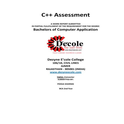 Pooja Sharma , BCA Third Year