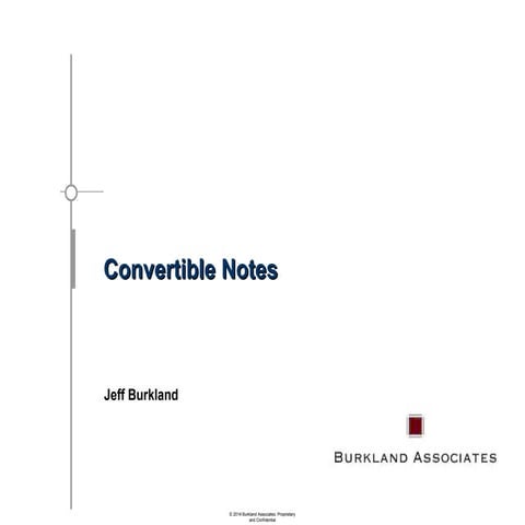 Convertible Note Presentation | PDF