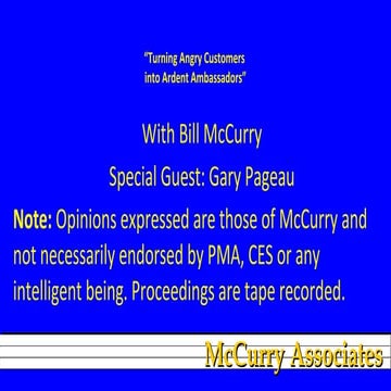 Converting angry customers, from DIMA 2014