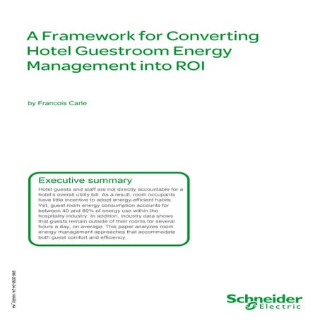 A framework for converting hotel guestroom energy management into ROI