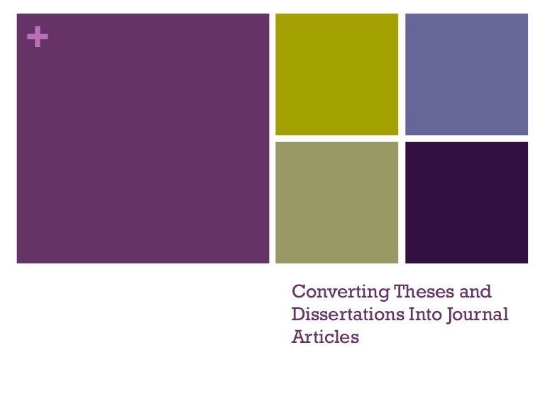 Converting dissertation to journal article