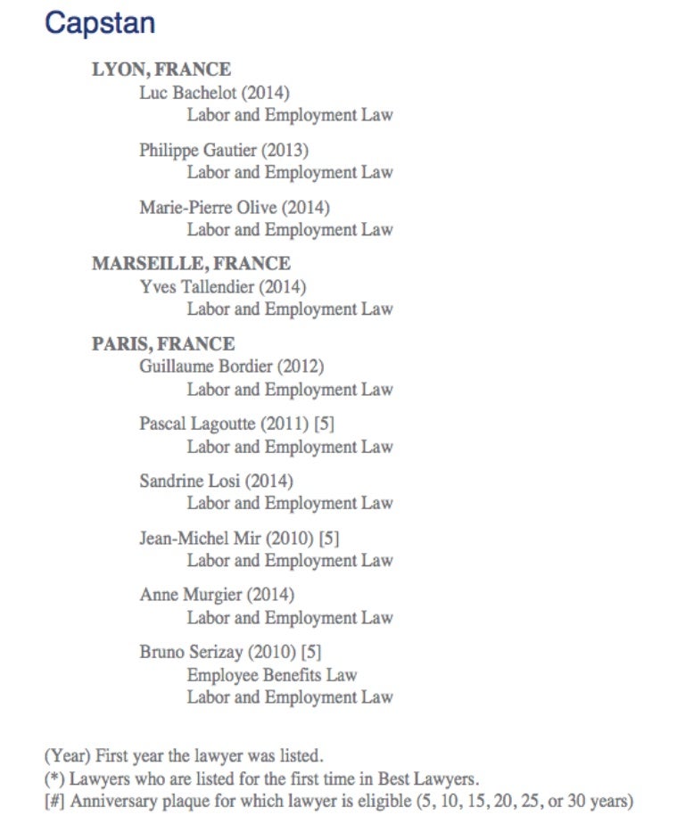 Best Lawyers® in France Capstan