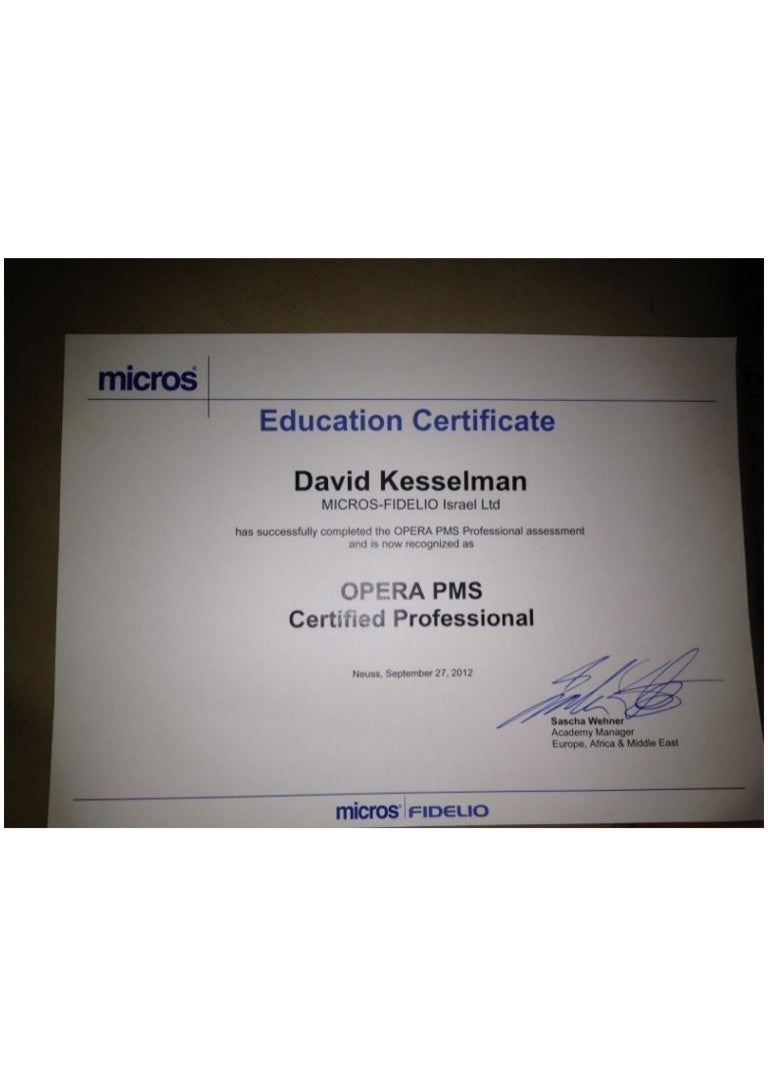 OPERA PMS Certification