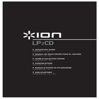 Convert LP to CD with ION AUDIO's LP 2 CD Quickstart Guide