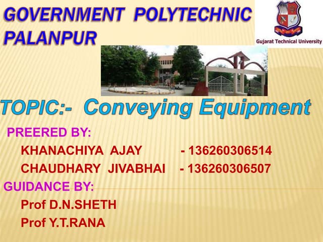 Material Handling Equipments Conveyors And Elevators Pptx