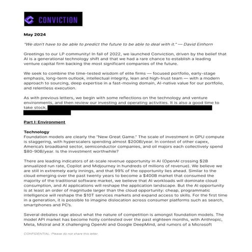 Conviction LP Letter - May 2024 [Redacted]