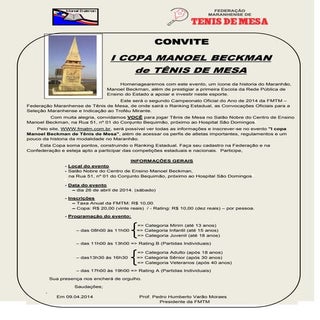 Convite   I COPA MANOEL BECKMAN DE ...