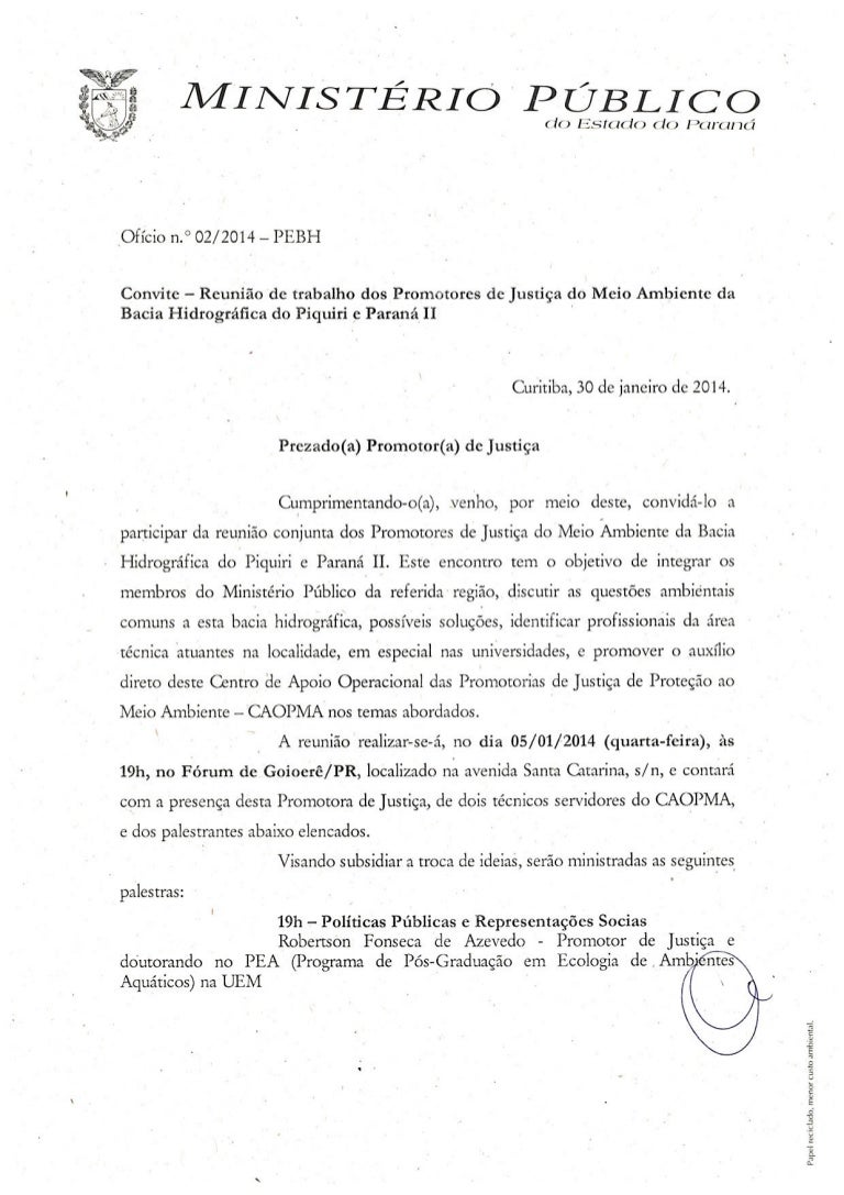 Convite promotores de justiça - 05.01.2014