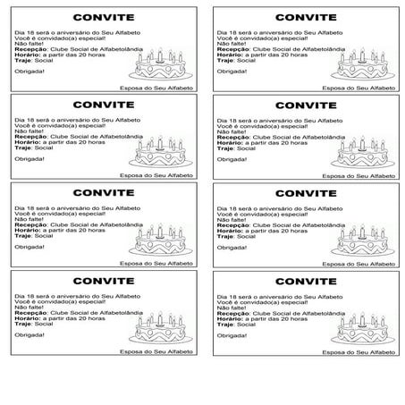 Convite do seu alfabeto