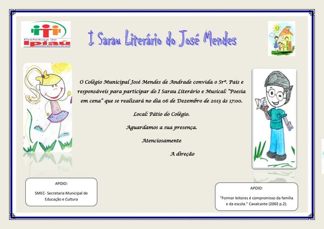 Convite para o sarau