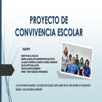 Convivencia escolar y desarrollo de cultura de la paz