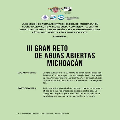 CONVOCATORIA III GRAN RETO DE AGUAS ABIERTAS MICHOCÁN