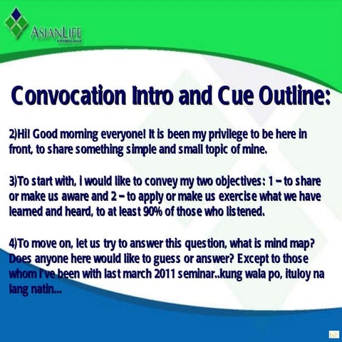 Convocation. speaker   mindmap.menjo 9.26.11a