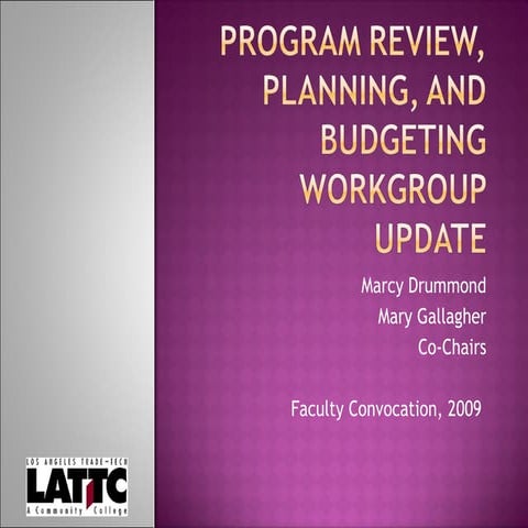 Convocation Day Presentation on Planning and Budget Workgroup