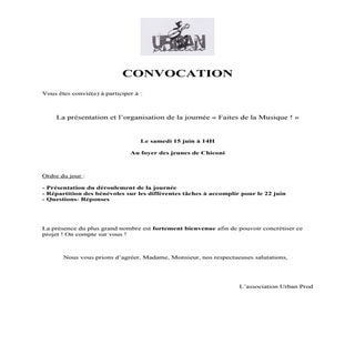 Convocation réunion
