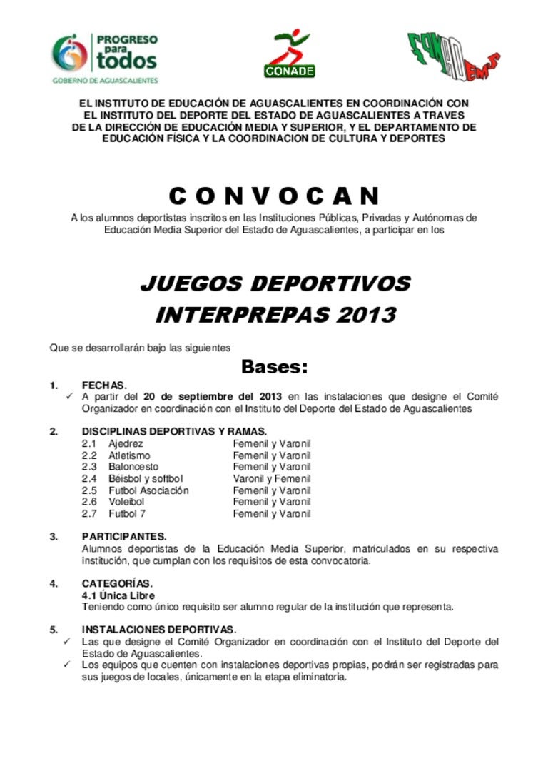 Convocatoria interprepas2013