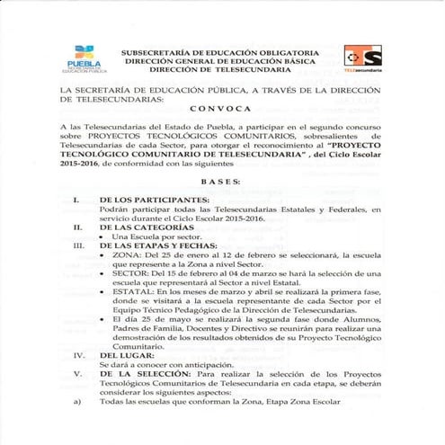 Convocatoria proyecto tecnológico comunitario