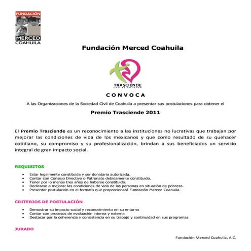 Convocatoria 2011