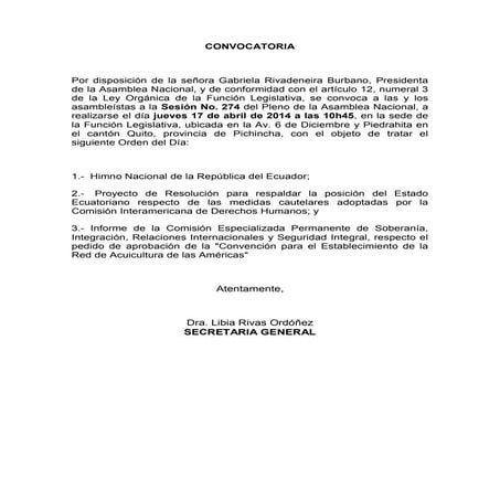 Convocatoria 274