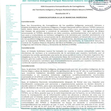 Resolución 2 Sub Central TIPNIS