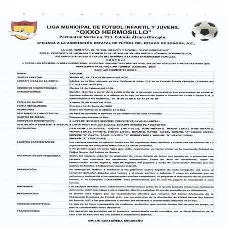 Convocatoria clausura 2020