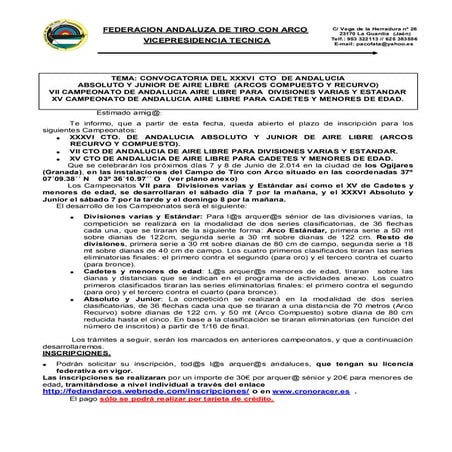 Convocatoria ctos aire libre 2014