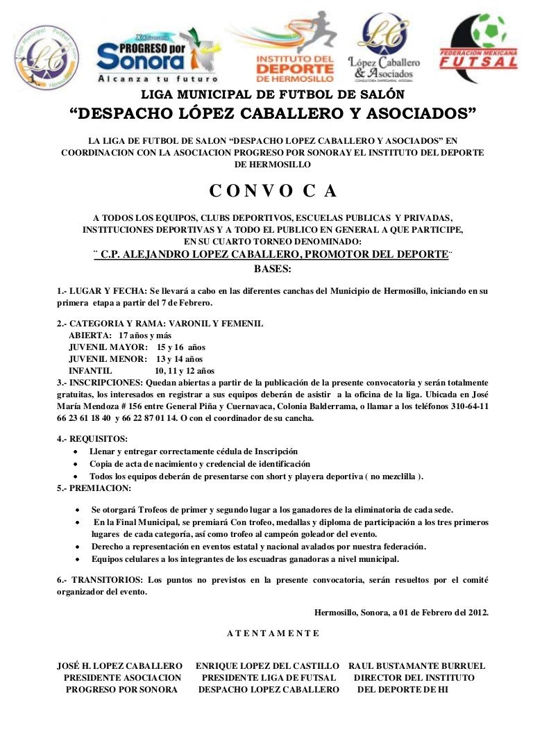 CONVOCATORIA FUTBOL DE SALON