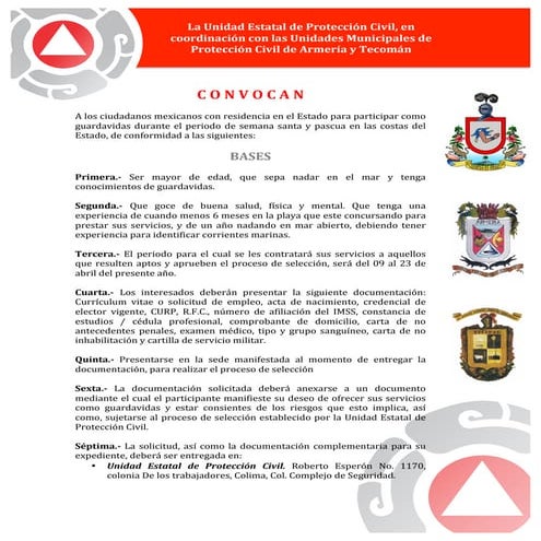 Convocatoria Guardavida Eventual