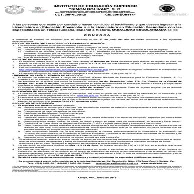 Convocatoria iessb 2016 17