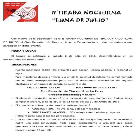 Convocatoria la luna de julio