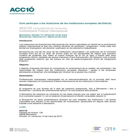 Convocatoria licitacions ue 2012