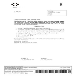 Mesa Sectorial 2 de marzo de 2016