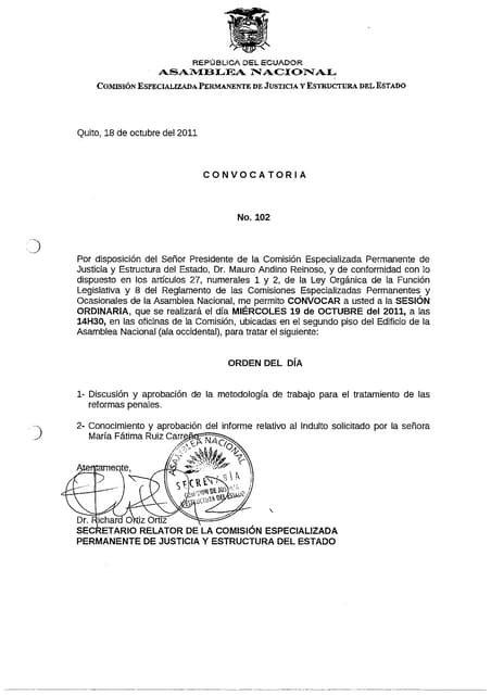 Comisión de Justicia y Estructura d...