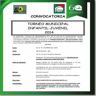 Convocatoria oficial  torneo munici...