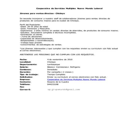 Convocatorias de personal (04 nov-10)