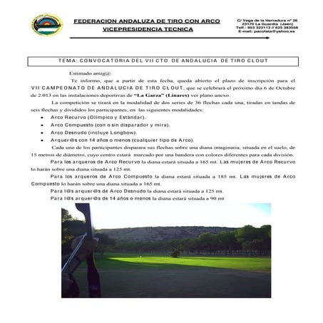 Convocatoria vii cto de andalucia de tiro clout 2013