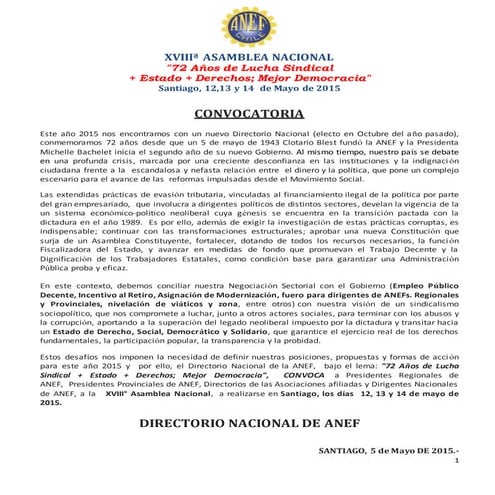 Convocatoria xviii asamblea nacional, temario y programa  (version final) (1)