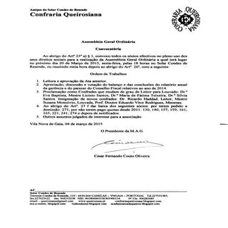 Convocatória assembleia geral março...